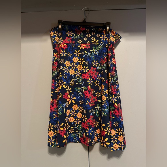 LuLaRoe - Yellow and Red Asymmetrical Midi Skirt (Size 2XL) - Picture 1 of 8